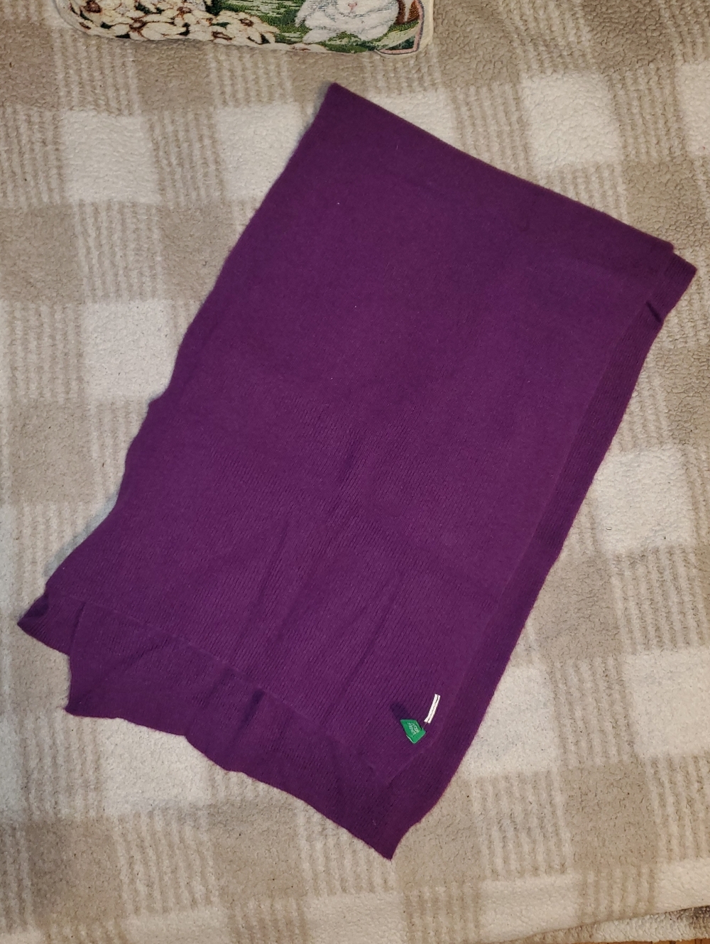 United Colors Of Benetton Purple Ribbed Long Scarf